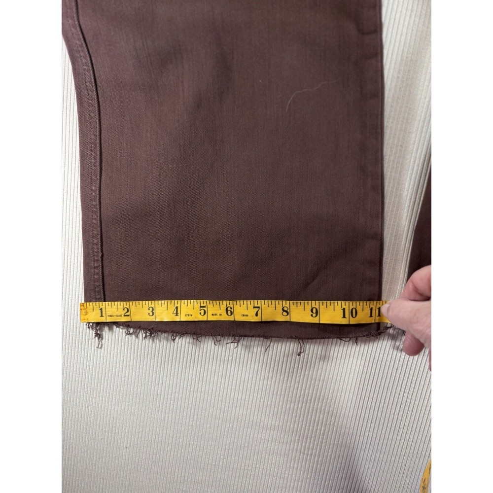 Judy Blue Women's Espresso Brown Raw Hem Flare Jeans Stretch Denim Size 13/31 - Picture 12 of 16